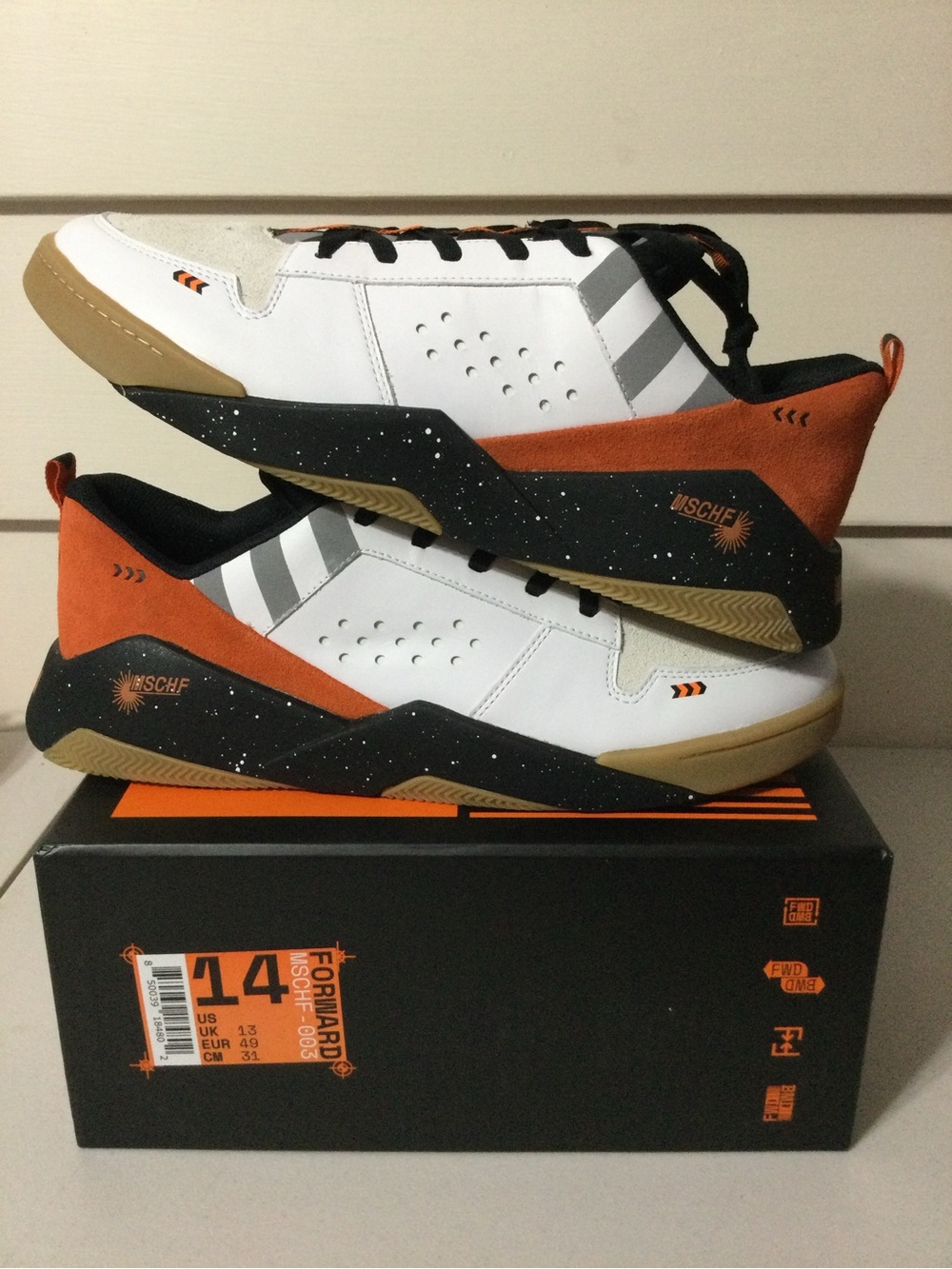 MSCHF Men's White & Brown Low-Top Skate Sneakers